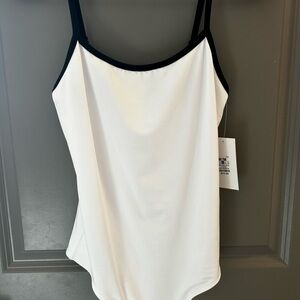 Women's White and Black Camisole body suit